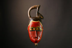 African Mask Authentic Guro Baule Mask | Hand-Carved Tribal Design | Unique Decorative Wooden Art | Exquisite Home Wall Decor - G3531