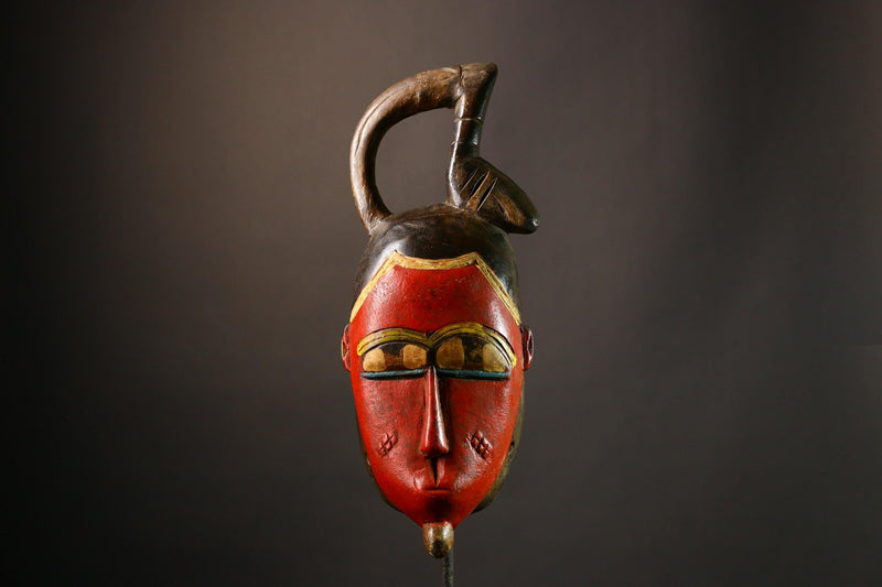 African Mask Authentic Guro Baule Mask | Hand-Carved Tribal Design | Unique Decorative Wooden Art | Exquisite Home Wall Decor - G3531