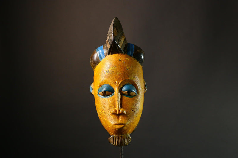 African Mask Authentic  Tribal Guro Face Mask | Hand-Carved Wooden Wall Art | Unique Decorative Mask for Home Decor - G3557