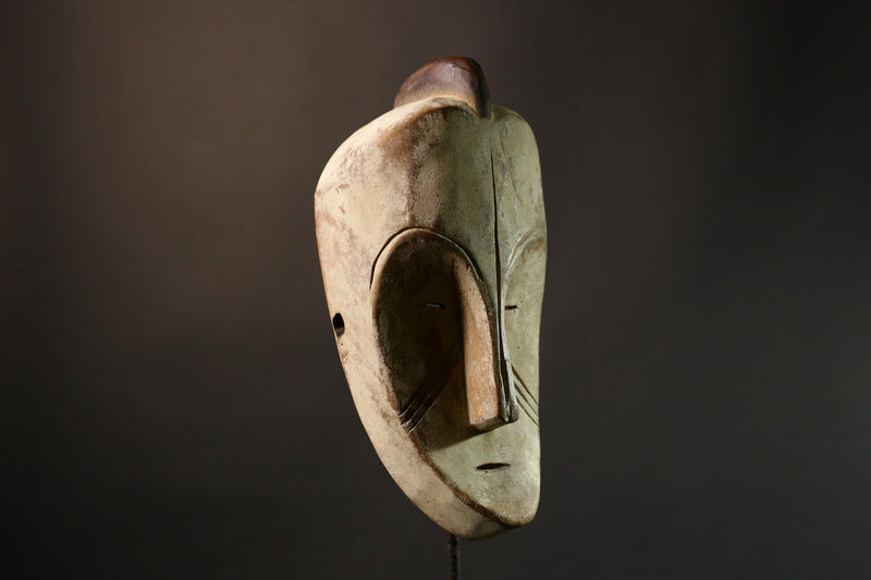 African mask Authentic Fang Mask | Ngil Mask with Solemn Expression | Unique Wall Decor Piece for Cultural Art Collection - G3554