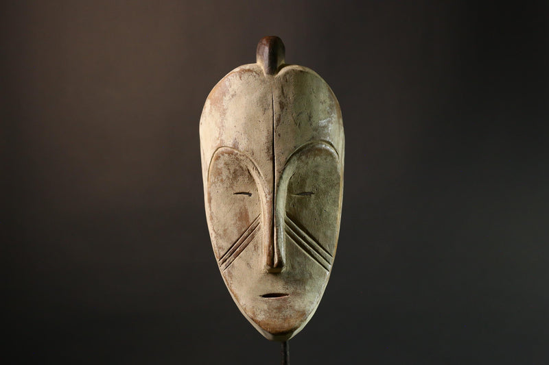 African mask Authentic Fang Mask | Ngil Mask with Solemn Expression | Unique Wall Decor Piece for Cultural Art Collection - G3554