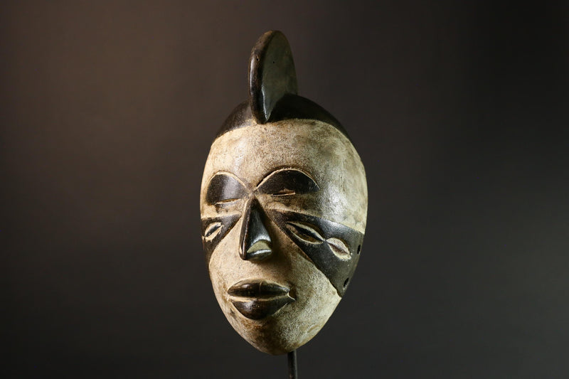 African mask Hand-Carved Tribal Wood Mask Authentic Lega Wall Art Decor Unique Decorative Mask for Home - G3553