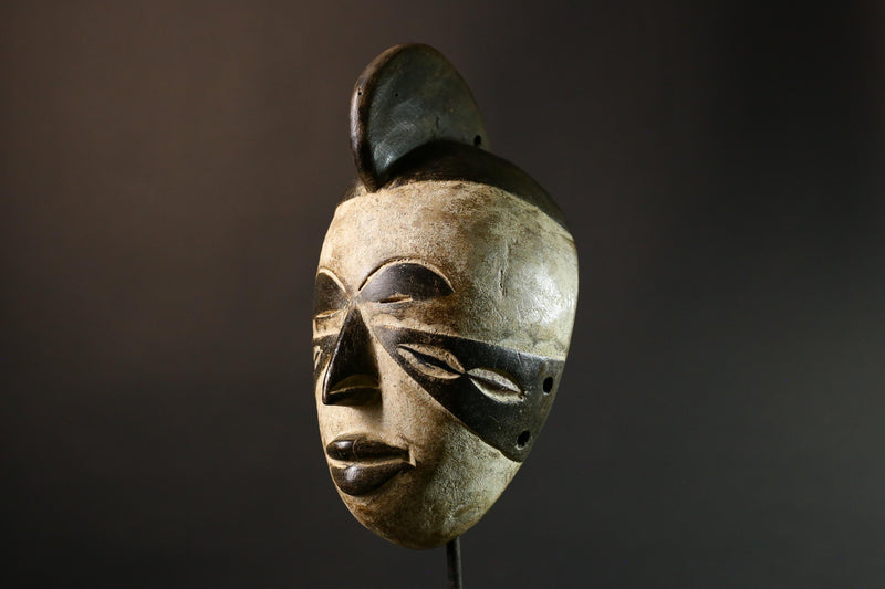 African mask Hand-Carved Tribal Wood Mask Authentic Lega Wall Art Decor Unique Decorative Mask for Home - G3553