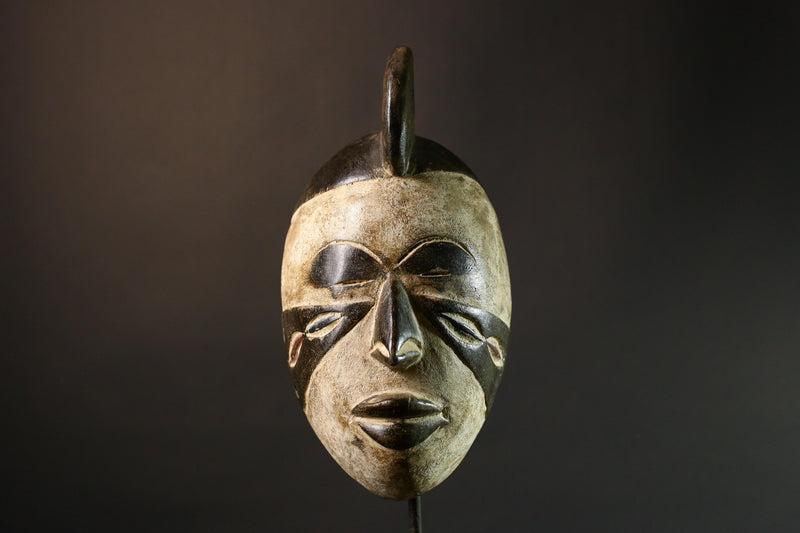 African mask Hand-Carved Tribal Wood Mask Authentic Lega Wall Art Decor Unique Decorative Mask for Home - G3553