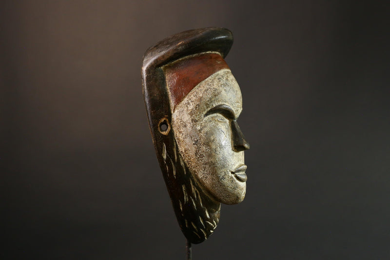 African Mask Authentic Lega Mask Art Congo Bwami Cultural Decor Unique Handcarved Faces Tribal Wall Masks for Home - G3552