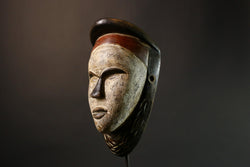 African Mask Authentic Lega Mask Art Congo Bwami Cultural Decor Unique Handcarved Faces Tribal Wall Masks for Home - G3552