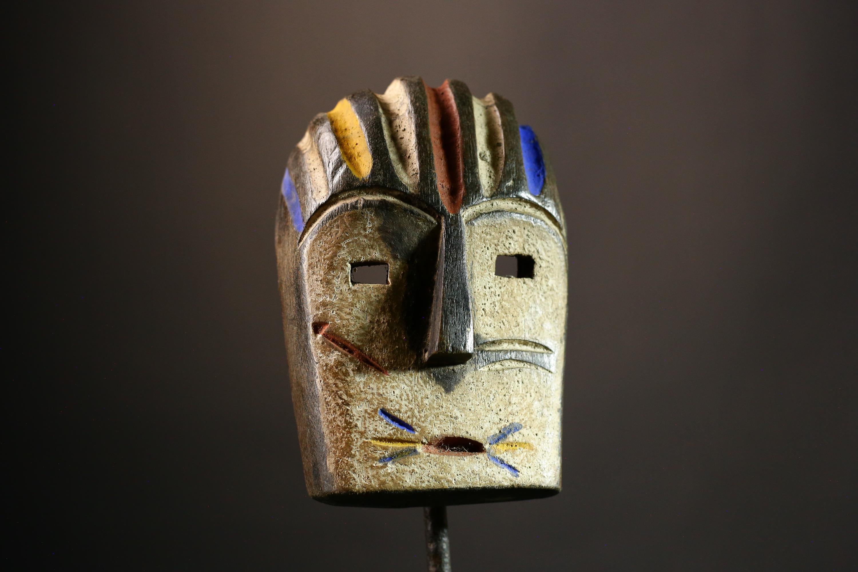 African mask Antique Lega Mask Genuine Handcarved Wood Art Unique Tribal Wall Hanging Decor Cultural Home Accent - G3551