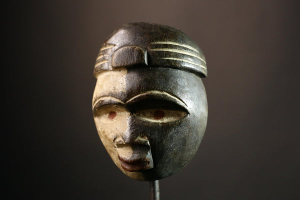 African mask Authentic Lega Mask Vintage Hand carved Wooden Art Tribal Decor from Congo Unique Cultural Wall Hanging Piece - G3545