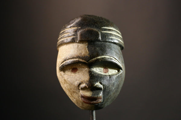 African mask Authentic Lega Mask Vintage Hand carved Wooden Art Tribal Decor from Congo Unique Cultural Wall Hanging Piece - G3545