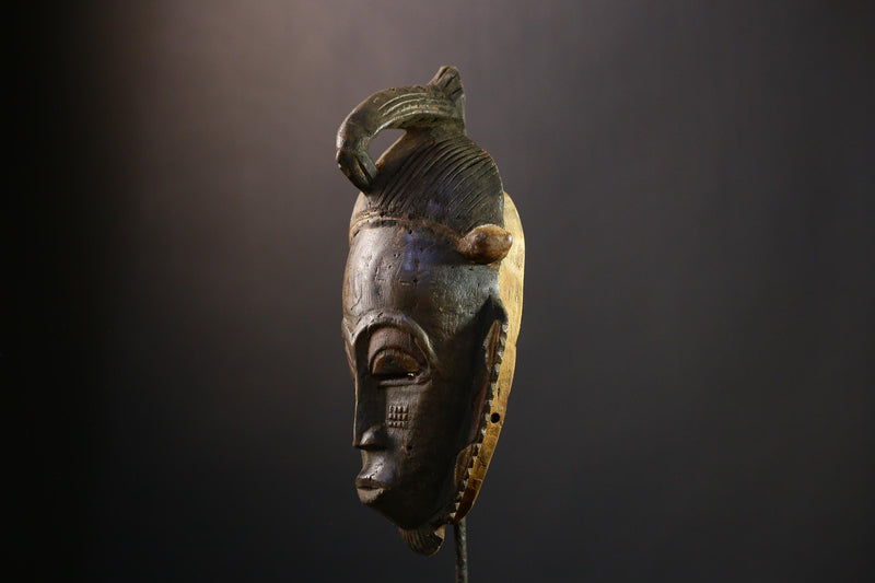 African Mask - Hand-Carved Tribal Wood Masks from Baoulé and Guro Peoples - Unique Art for Cultural Home Decor and Collectible Display -5284