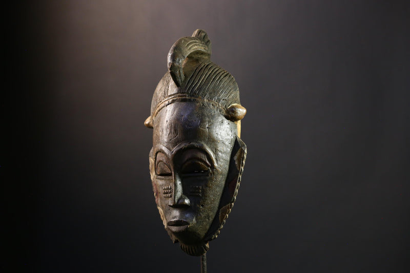 African Mask - Hand-Carved Tribal Wood Masks from Baoulé and Guro Peoples - Unique Art for Cultural Home Decor and Collectible Display -5284