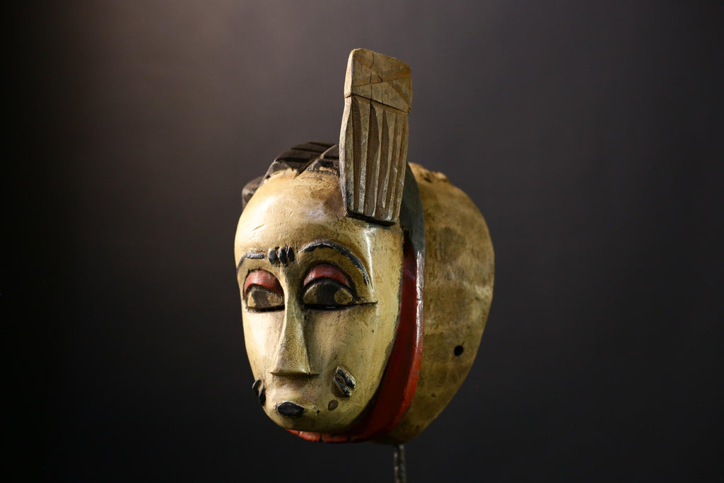 African Mask - Handcrafted Guro Wooden Mask from West Africa - Unique Tribal Art for Home Decor and Cultural Collectible Display-5231