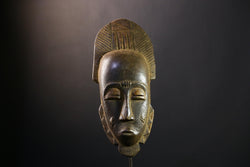 African Mask Handcrafted Guro Tribal Art from West Africa Unique Wall Decor for Cultural Home Display and Ethnic Collectible Sculpture-5248