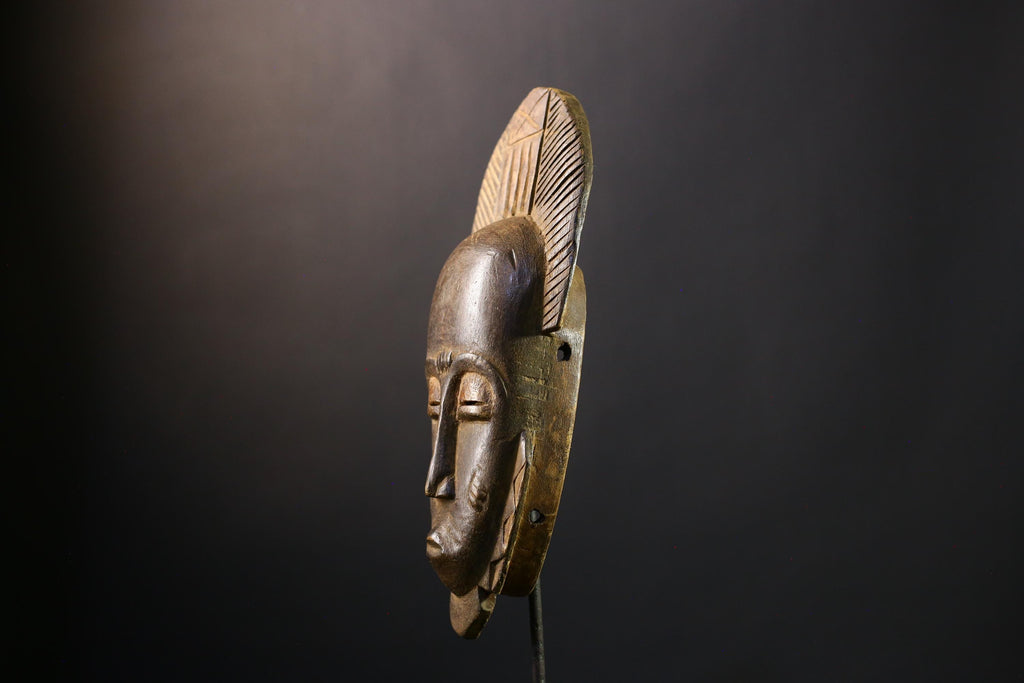 African Mask Handcrafted Guro Tribal Art from West Africa Unique Wall Decor for Cultural Home Display and Ethnic Collectible Sculpture-5248