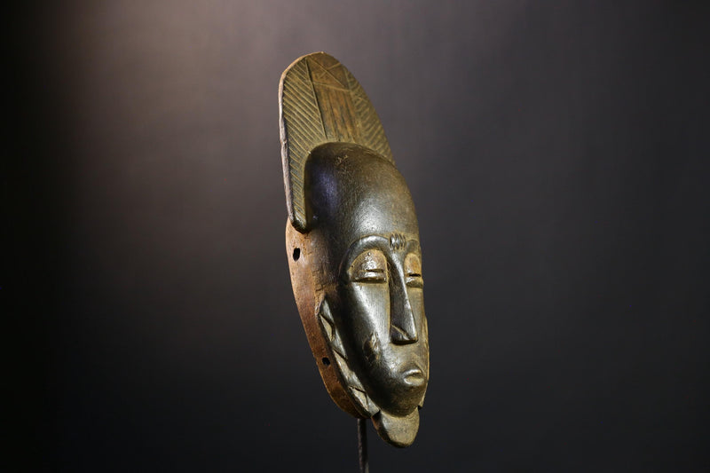 African Mask Handcrafted Guro Tribal Art from West Africa Unique Wall Decor for Cultural Home Display and Ethnic Collectible Sculpture-5248