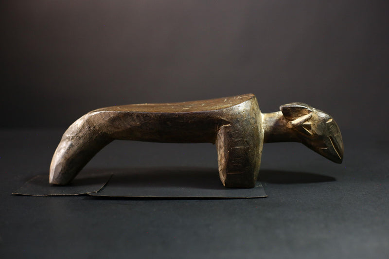 African Stool Senefu Art - Hand-Carved Vintage Wood Statue, Ethnic Home Decor, Unique Figurine, Cultural Sculpture for Collectors-G3826