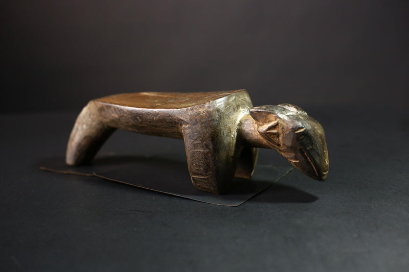 African Stool Senefu Art - Hand-Carved Vintage Wood Statue, Ethnic Home Decor, Unique Figurine, Cultural Sculpture for Collectors-G3826