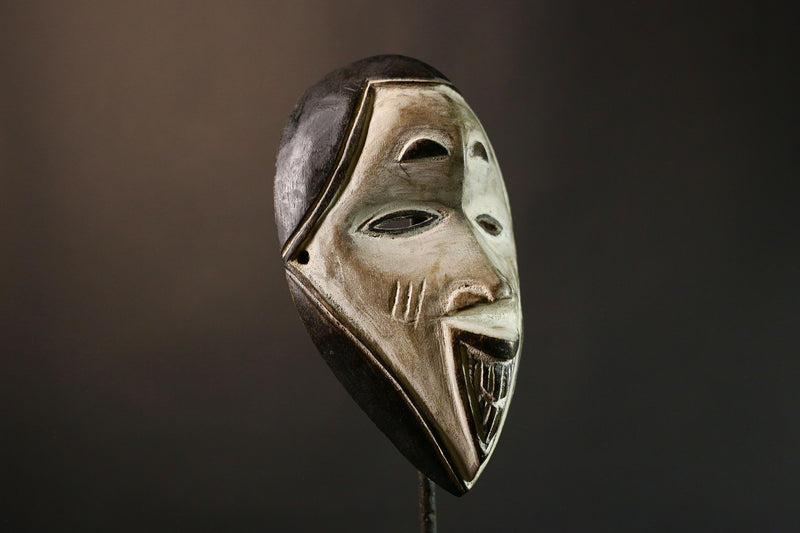 African Ibo Okoroshi Oma Water Spirit Wood Mask from Nigeria - Authentic Tribal Art for Unique Home Decor and Cultural Enrichment-G3570