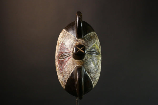 Authentic African Bembe Mask Tribal Ceremonial Traditions Handcrafted Wooden Wall Art Collectible from Congo Unique Ethnic Home Decor-G3568