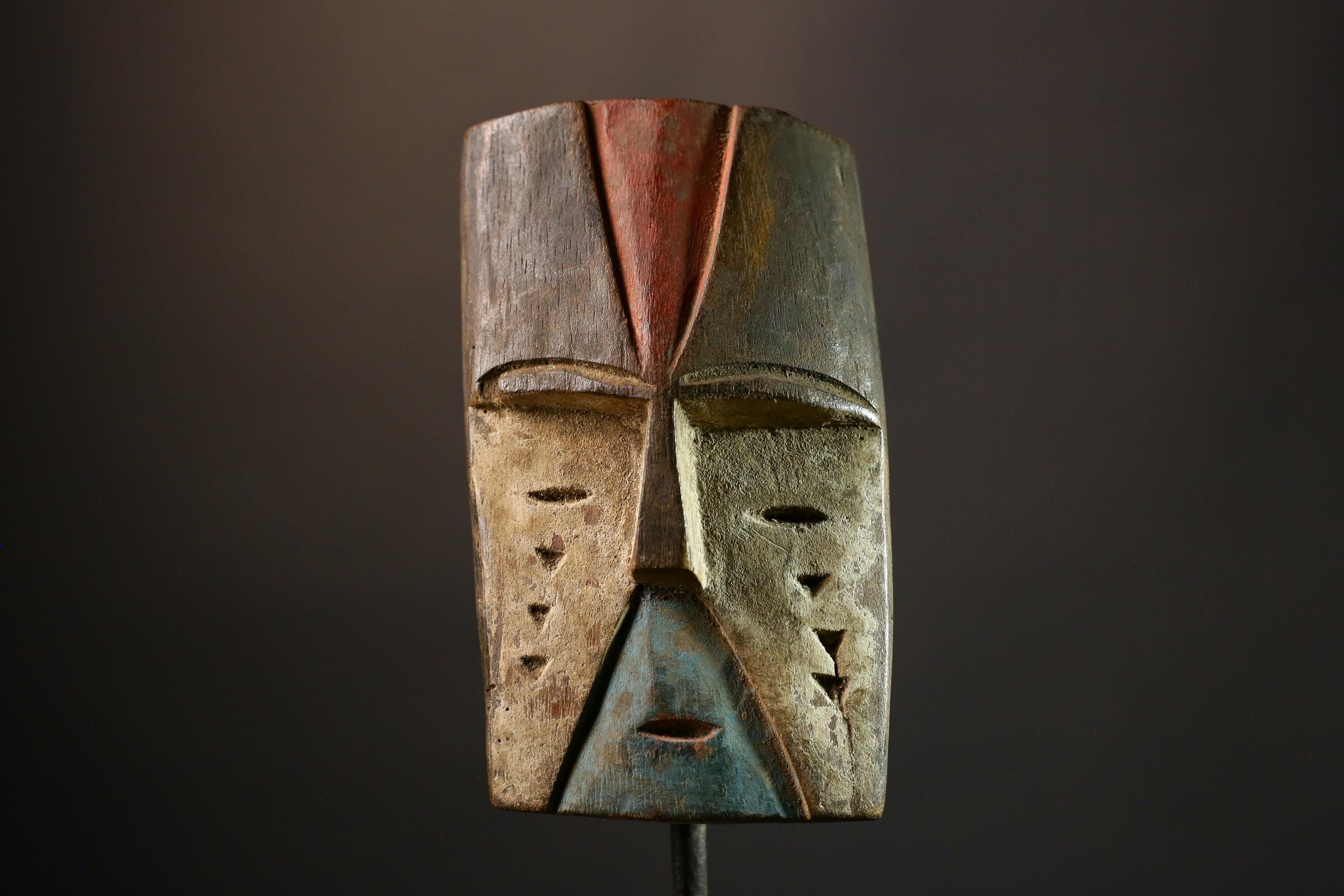 African Rare Large African Mask Superb Old Mitsogo Tsogho Wood Art from Gabon Unique Collectible Decor G3565