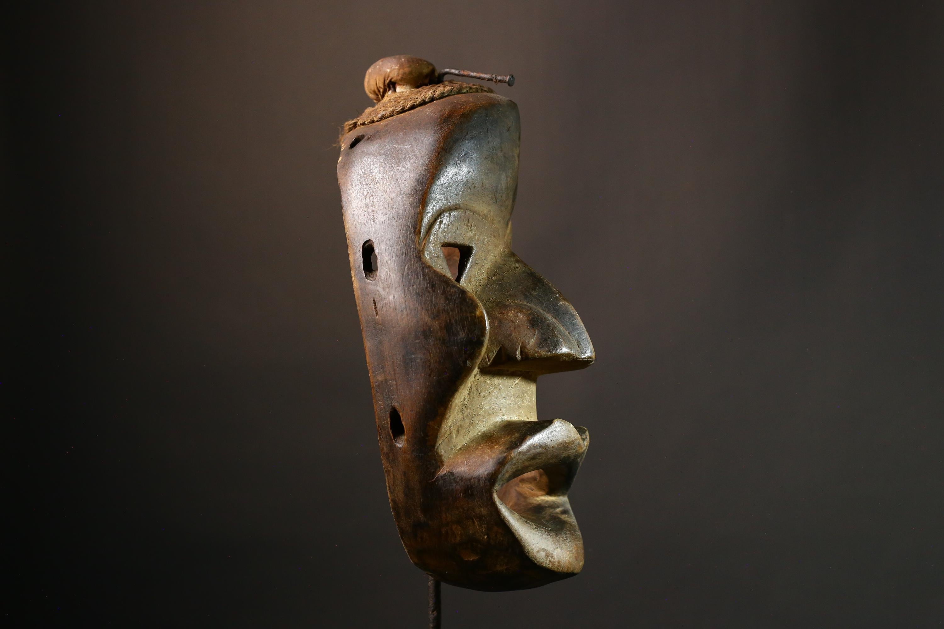 African Mask Unique Large Dan Maou Mask Antique Tribal Wall Art for Exotic Home Decor - Statement Piece for Living Room or Display-G1578