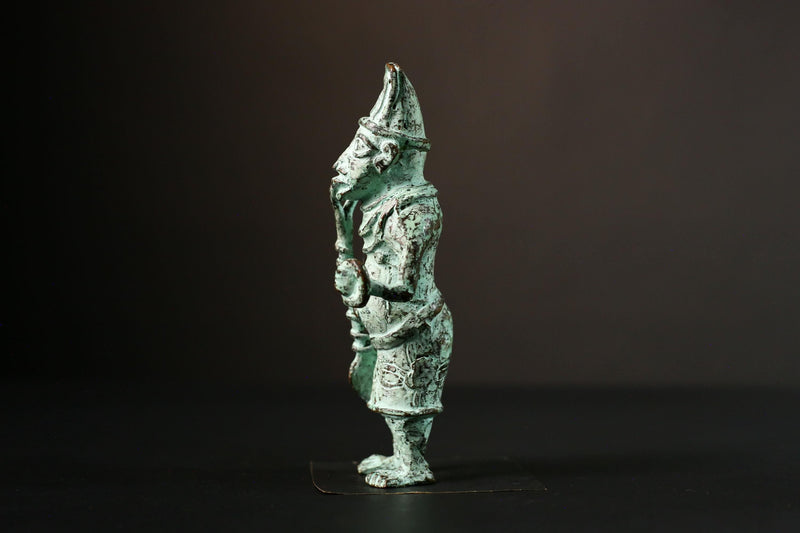 African Sculpture - Unique Tribal Art Brass Figure with Intricate Carved Wax Technique - Perfect for Ethnic Home Décor and Collectors-G1553