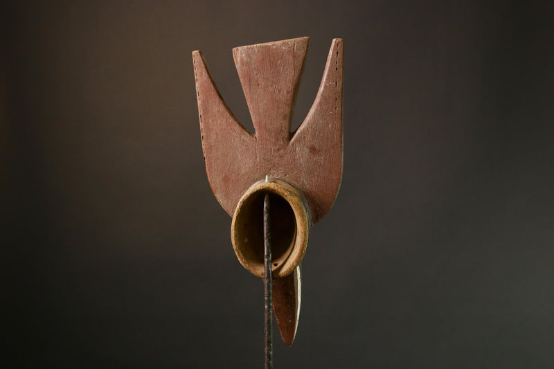 Authentic African Bobo Bird Mask - 20th Century Burkina Faso Crest - Unique Cultural Collectible for Art Enthusiasts and Home Decor-G1532