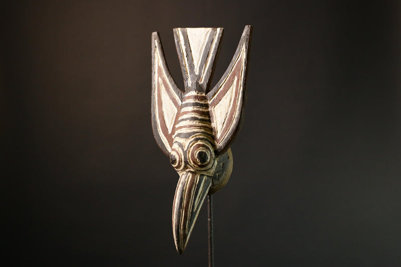 Authentic African Bobo Bird Mask - 20th Century Burkina Faso Crest - Unique Cultural Collectible for Art Enthusiasts and Home Decor-G1532