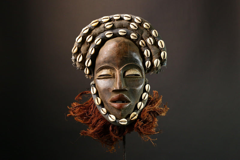 African Mask Handcrafted Mask Wall Art - Unique Dan 'Dean Gle' Collectible - Authentic Cultural Decor Piece -G1413