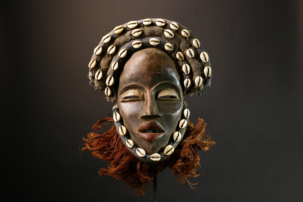 African Mask Handcrafted Mask Wall Art - Unique Dan 'Dean Gle' Collectible - Authentic Cultural Decor Piece -G1413