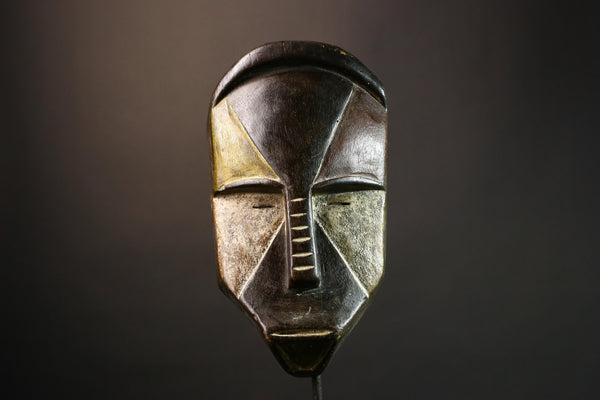 African Authent Vintage Lega Mask - Traditional Bwami Society Wall Art - Unique Accent Piece for Cultural Home Decor -G3587