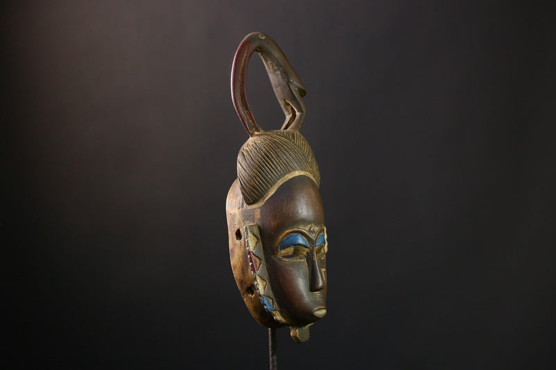 African mask Antique Bambara Mask - Hand Carved Guro Wood Wall Art Collectible-G3842