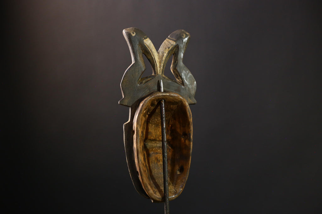 African mask wood African real figure vintage African masks for wall Baule Antique Guro MASK-G3840