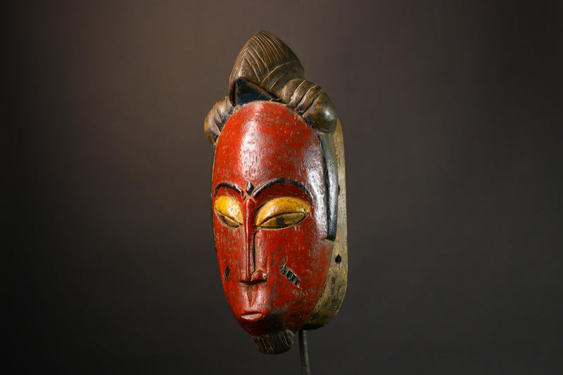 African Mask Authentic  Tribal Guro Face Mask | Hand-Carved Wooden Wall Art | Unique Decorative Mask for Home Decor - G3574