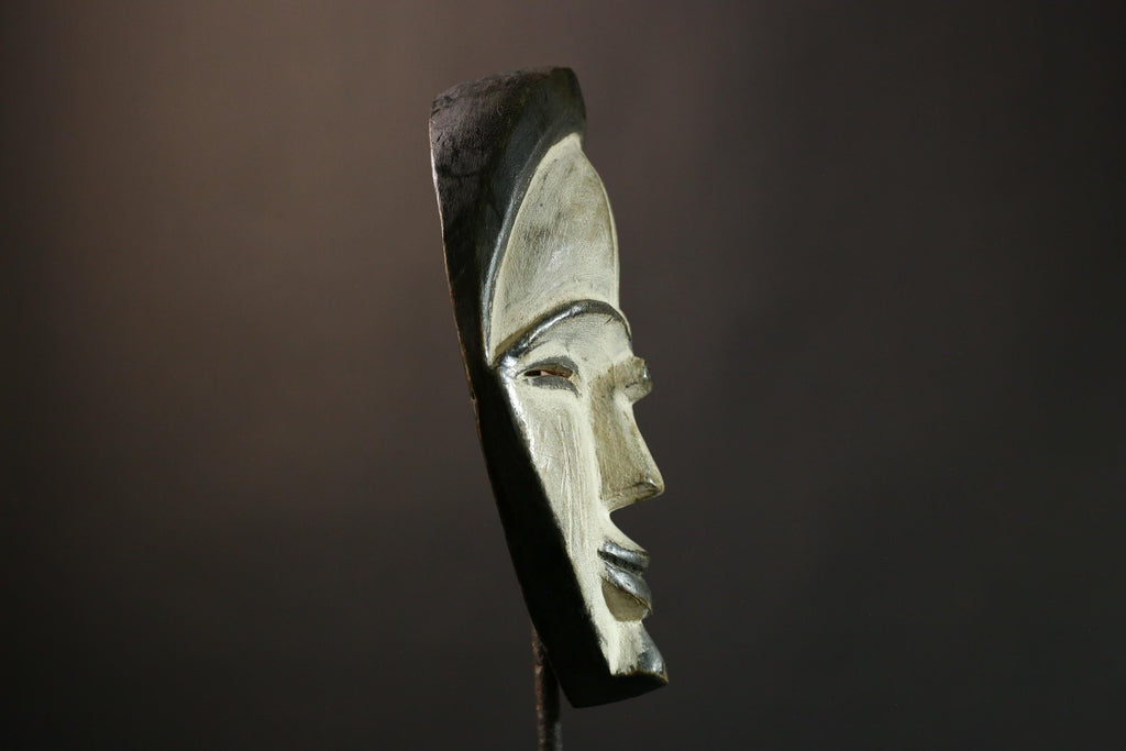 African BEGA Mask Handmade Wooden Wall Art Tribal Face Decor Ethnic Home Accent Authentic African Craft Cultural Hanging- G3601