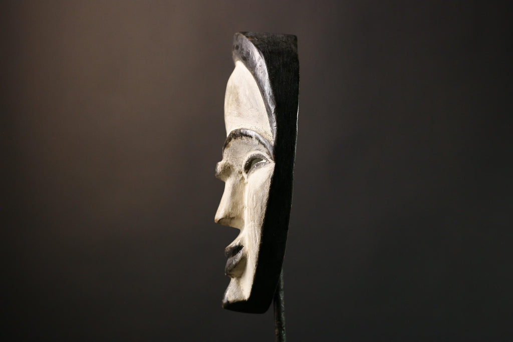 African BEGA Mask Handmade Wooden Wall Art Tribal Face Decor Ethnic Home Accent Authentic African Craft Cultural Hanging- G3601