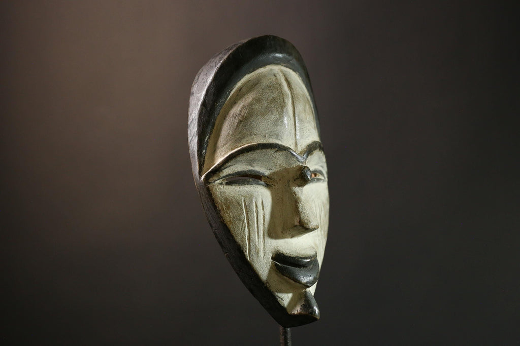 African BEGA Mask Handmade Wooden Wall Art Tribal Face Decor Ethnic Home Accent Authentic African Craft Cultural Hanging- G3601