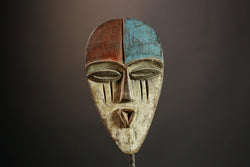 African Authentic Lega Mask Congo Bwami Art Carved Wall Decor Ethnic Wood Sculpture Tribal Cultural Artifact Unique Home Accent -G3597