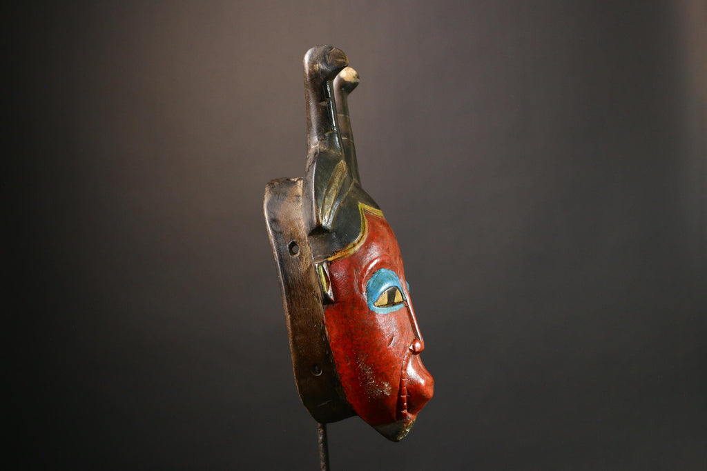 African Antique Wood Mask Beautiful Handcrafted Guro Art Unique Tribal Wall Hanging Ethnic Home Accent Decor Rare Cultural Artifact- G3591