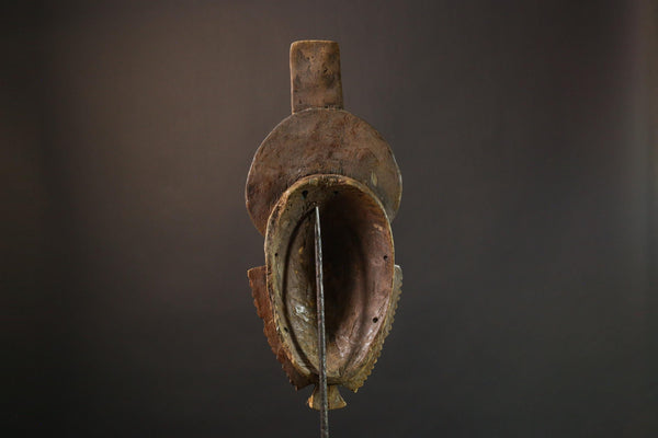 Antique Guro Wood Mask Tribal Wall Art Unique Collectible Decor Handcrafted Ethnic Home Accent Rare Cultural Artifact- G3590