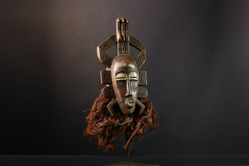 African Mask Senufo Kalao Bird Art - Handcrafted Tribal Wall Decor, Unique Cultural Home Accent, Ethnic Sculpture for Collectors -G3847