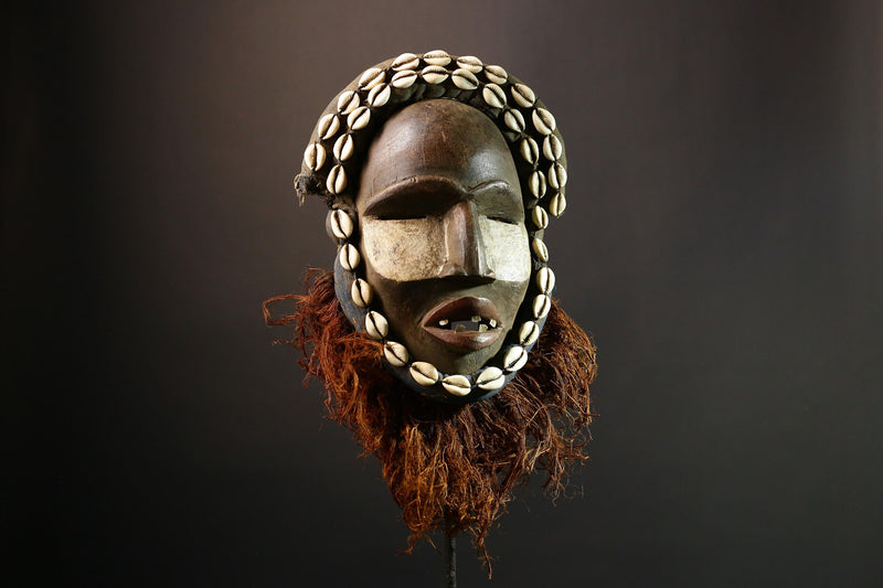 African masks Wall Hanging Primitive Art Collectible Dan Mask Unique Home Decor by Artisan for Culture Lovers-G1374