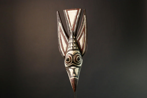 African Mask Art Bobo Bird Statues Handmade Tribal Mask Unique Home Decor Piece for Collectors and Cultural Enthusiasts-G1403