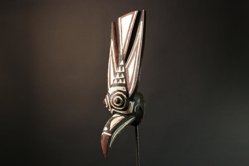 African Mask Art Bobo Bird Statues Handmade Tribal Mask Unique Home Decor Piece for Collectors and Cultural Enthusiasts-G1403