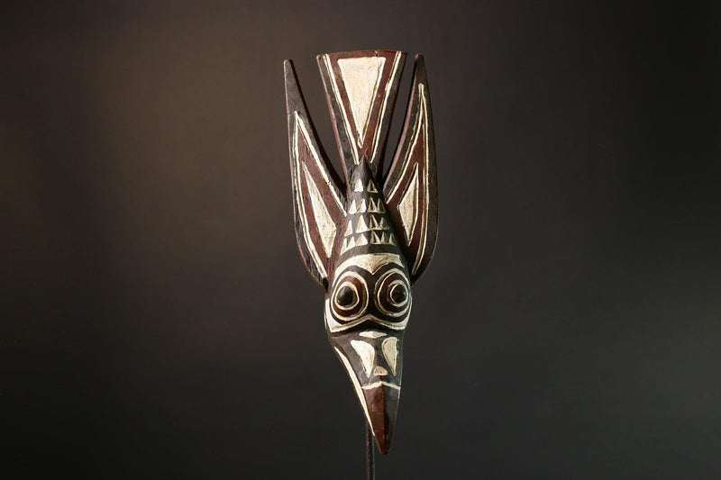 African Mask Art Bobo Bird Statues Handmade Tribal Mask Unique Home Decor Piece for Collectors and Cultural Enthusiasts-G1403