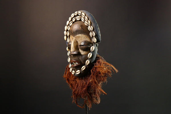 African Mask Hand Carved Dan Mask Vintage Wall Hanging Unique Home Decor Piece for Art Lovers and Collectors of Tribal Art-G1408