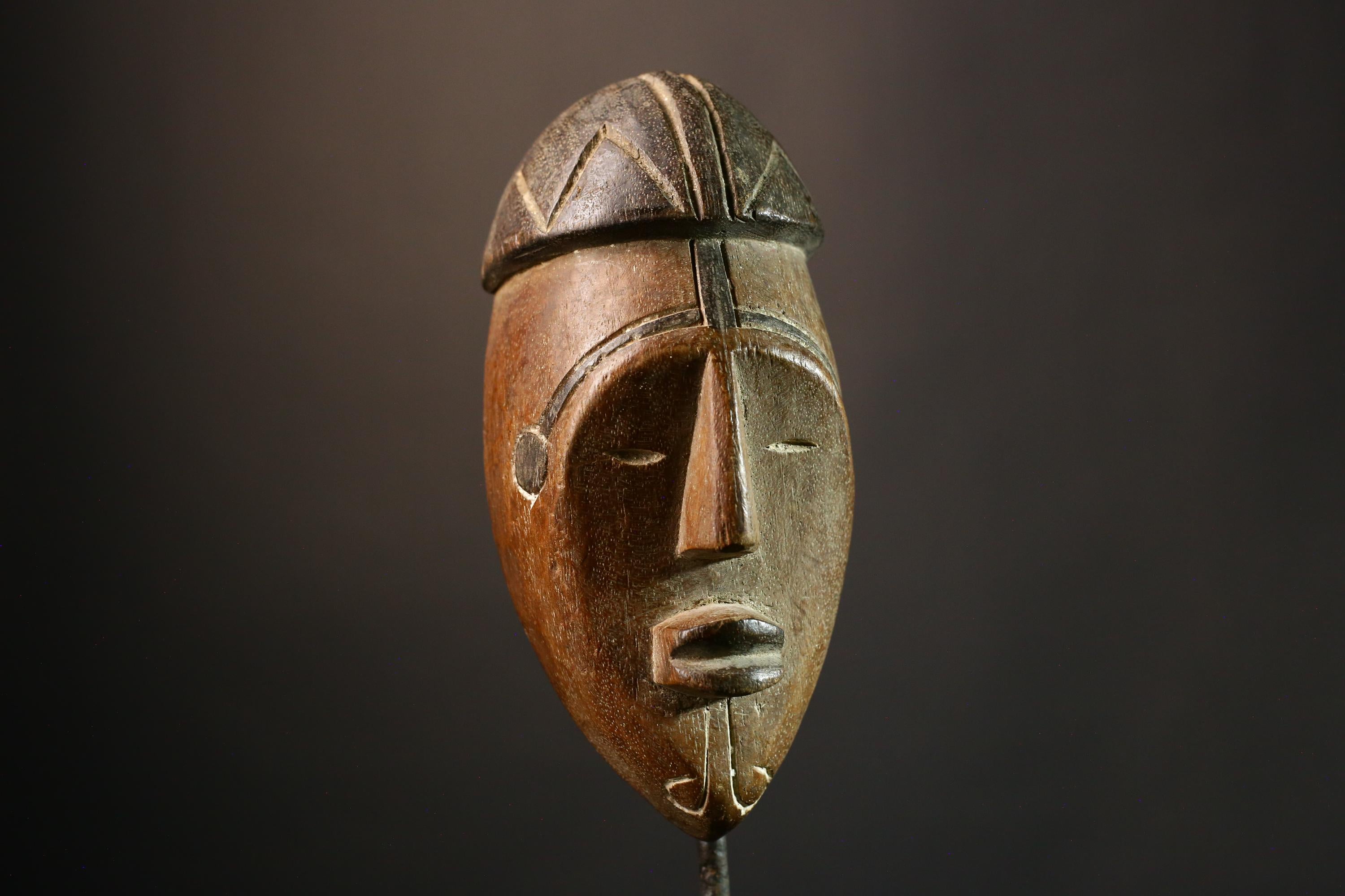 African mask Vintage Dan Masks Tribal Face Antique Wood Carved Wall Hanging Art Unique Decor for Collectors and Cultural Enthusiasts -3461