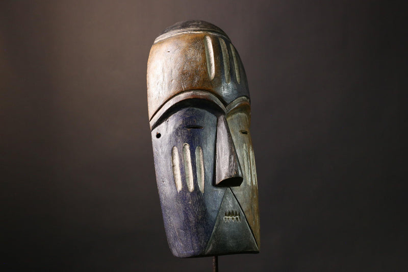 Authentic African Nigerian Igbo Wood Carved Spirit Mask Unique Tribal Art Decor Handmade for Home and Cultural Enthusiasts-G2007