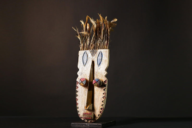 African Primitive Grebo Mask Unique Wall Hanging Art Decor Collectible Piece for Home and Cultural Enthusiasts Artisan Crafted Design-G2002