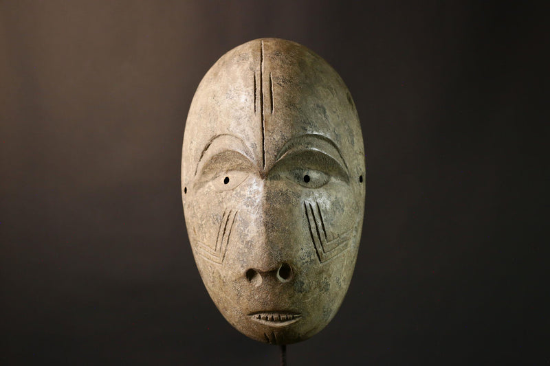 African Masks Unique Hanging Lega Mask Hand Carved Tribal Art Decor for Home and Cultural Collectors- G1991